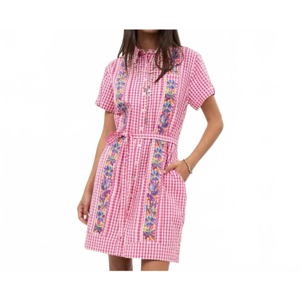NEW SISTER MARY dominga mini dress in pink check